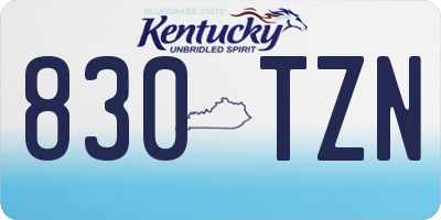 KY license plate 830TZN