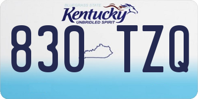 KY license plate 830TZQ