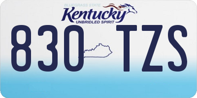 KY license plate 830TZS