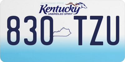 KY license plate 830TZU