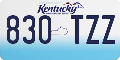 KY license plate 830TZZ