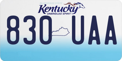 KY license plate 830UAA
