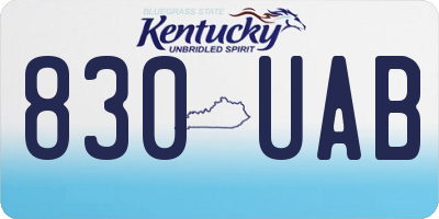 KY license plate 830UAB