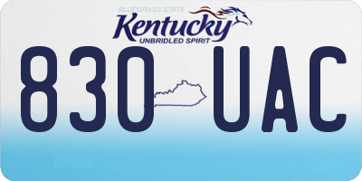 KY license plate 830UAC