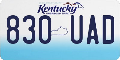 KY license plate 830UAD