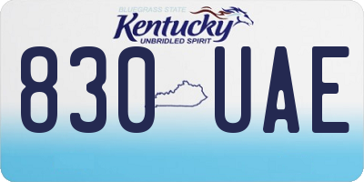 KY license plate 830UAE