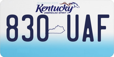 KY license plate 830UAF