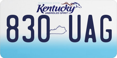 KY license plate 830UAG