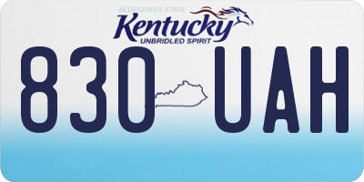 KY license plate 830UAH