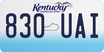 KY license plate 830UAI