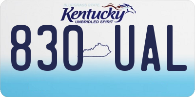 KY license plate 830UAL