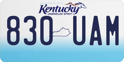 KY license plate 830UAM