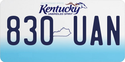 KY license plate 830UAN