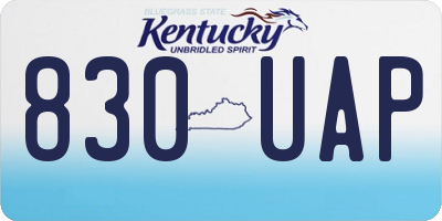 KY license plate 830UAP
