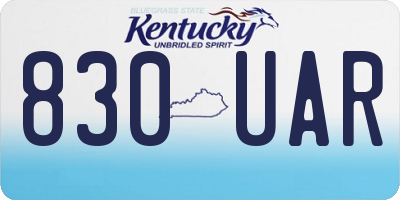 KY license plate 830UAR