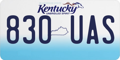 KY license plate 830UAS