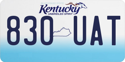 KY license plate 830UAT