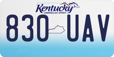 KY license plate 830UAV