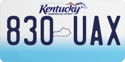 KY license plate 830UAX