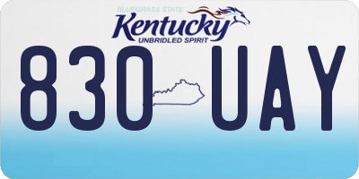 KY license plate 830UAY