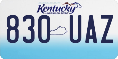KY license plate 830UAZ