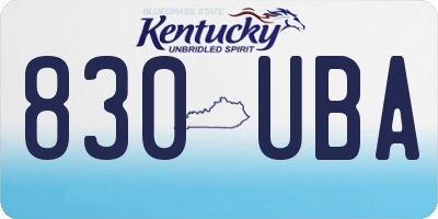 KY license plate 830UBA