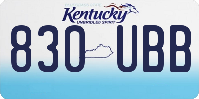 KY license plate 830UBB