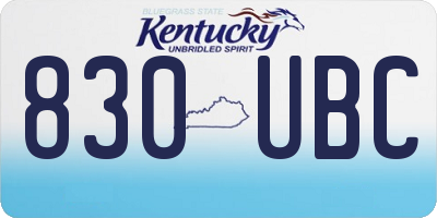 KY license plate 830UBC