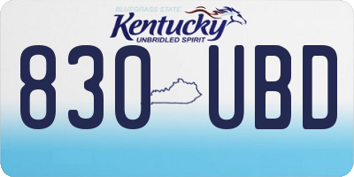 KY license plate 830UBD
