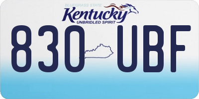 KY license plate 830UBF