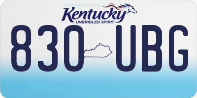 KY license plate 830UBG