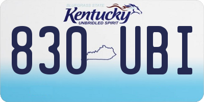 KY license plate 830UBI