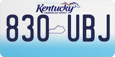 KY license plate 830UBJ