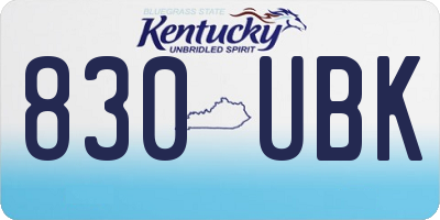 KY license plate 830UBK