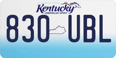 KY license plate 830UBL