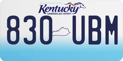 KY license plate 830UBM