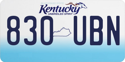 KY license plate 830UBN