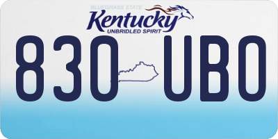 KY license plate 830UBO