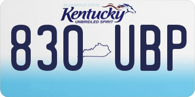 KY license plate 830UBP