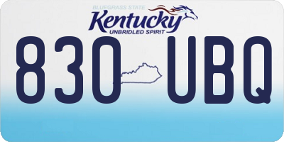 KY license plate 830UBQ