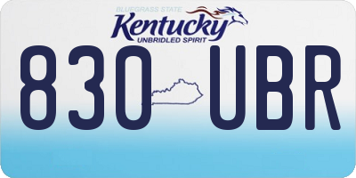 KY license plate 830UBR