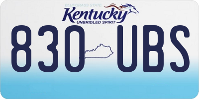 KY license plate 830UBS