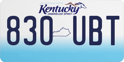 KY license plate 830UBT