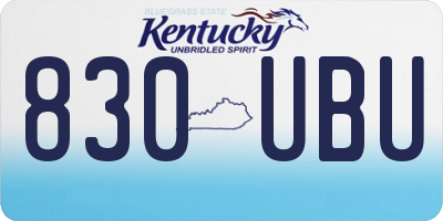 KY license plate 830UBU