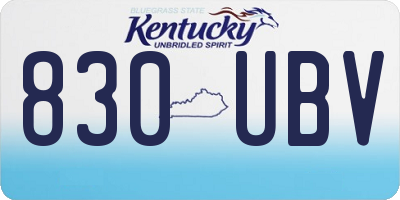 KY license plate 830UBV