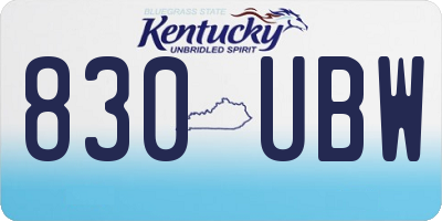 KY license plate 830UBW