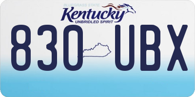 KY license plate 830UBX