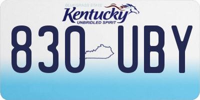 KY license plate 830UBY