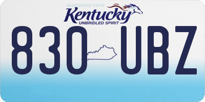 KY license plate 830UBZ