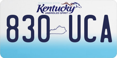 KY license plate 830UCA